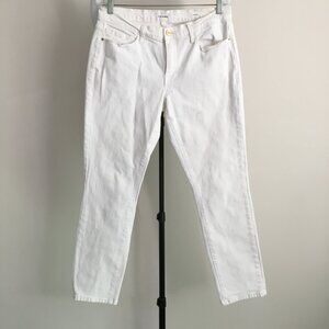 FRAME Denim Le Garcon Blanc 5 Pocket Logo Hardware Jeans